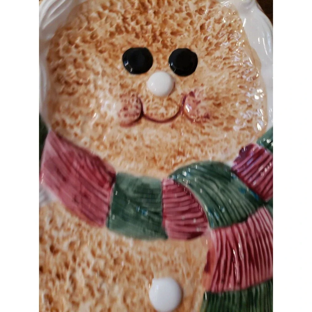 Vigor Ceramic Gingerbread Man Christmas Holiday Cookie Plate Tray 12